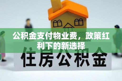 新罗公积金支付物业费，政策红利下的新选择